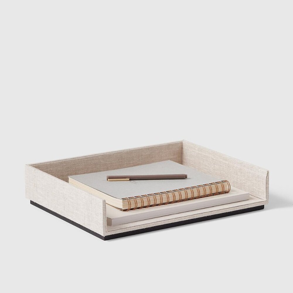 Marie Kondo x Container Store Harmony Linen Landscape Stacking Letter Tray